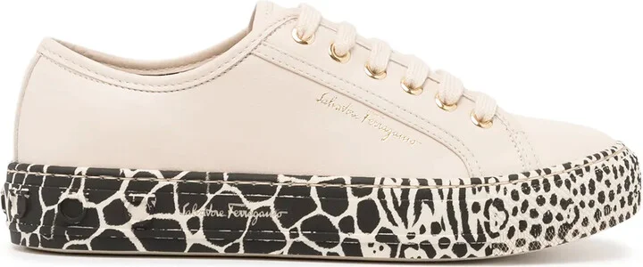 Gancini printed-sole sneakers
