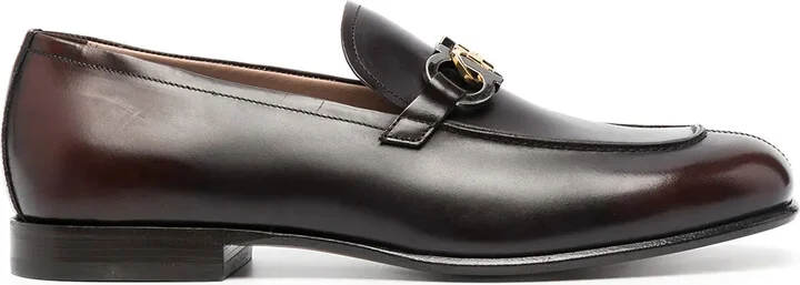 Gancini square-toe loafers