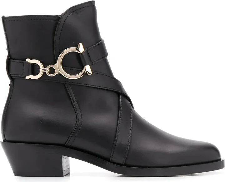Gancini-strap ankle boots