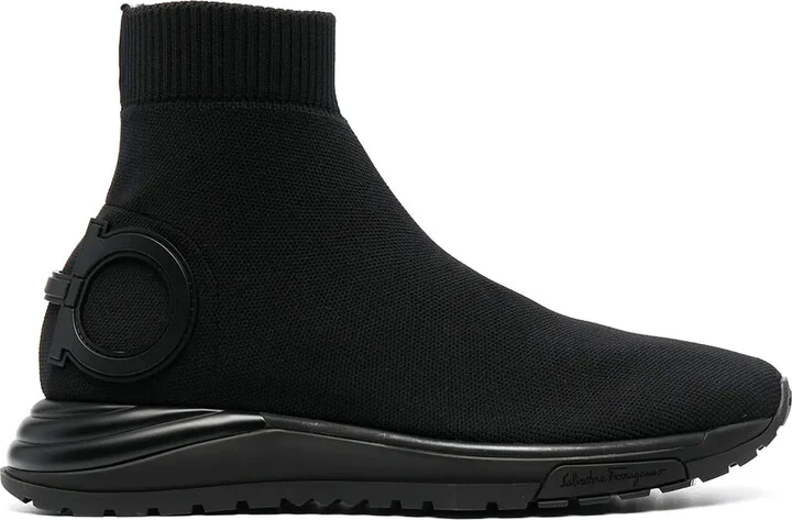 Gancini stretch-knit sneakers