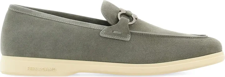 Gancini suede loafers