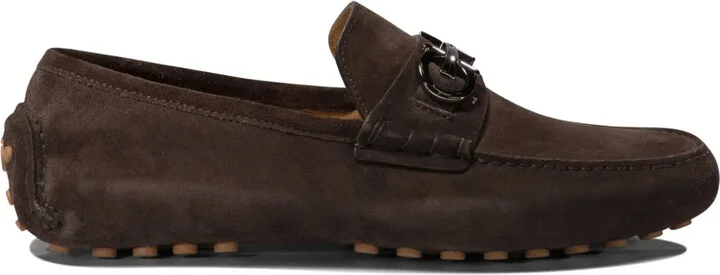 Gancini suede loafers