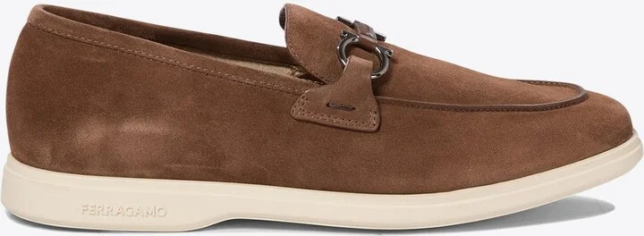 Gancini Suede Loafers