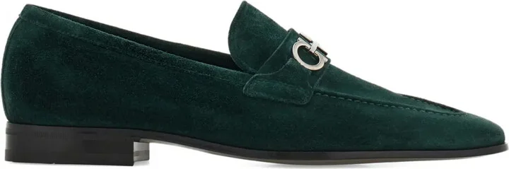 Gancini suede loafers