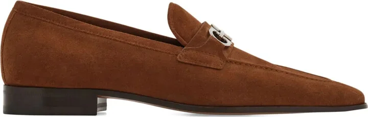 Gancini suede loafers
