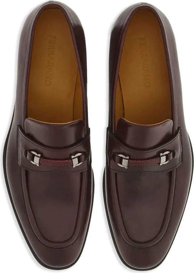 Gancio-plaque leather loafers - Image 4