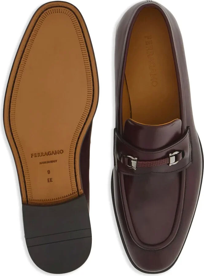 Gancio-plaque leather loafers - Image 5