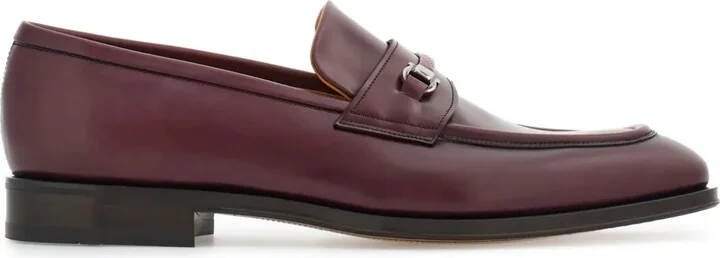 Gancio-plaque leather loafers