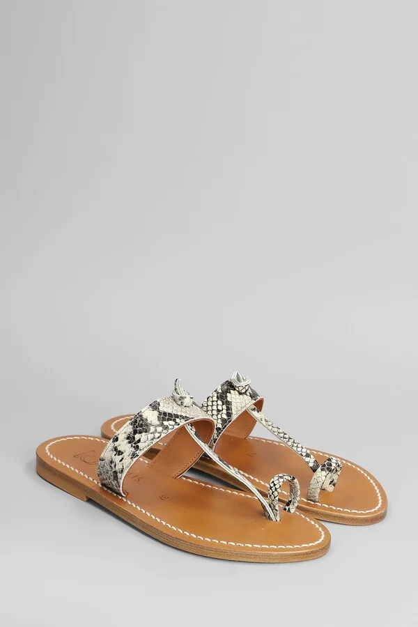 Ganges F Flats In Beige Leather - Image 2