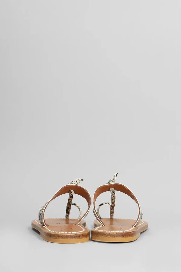 Ganges F Flats In Beige Leather - Image 4