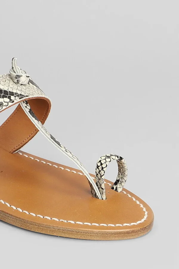 Ganges F Flats In Beige Leather - Image 5