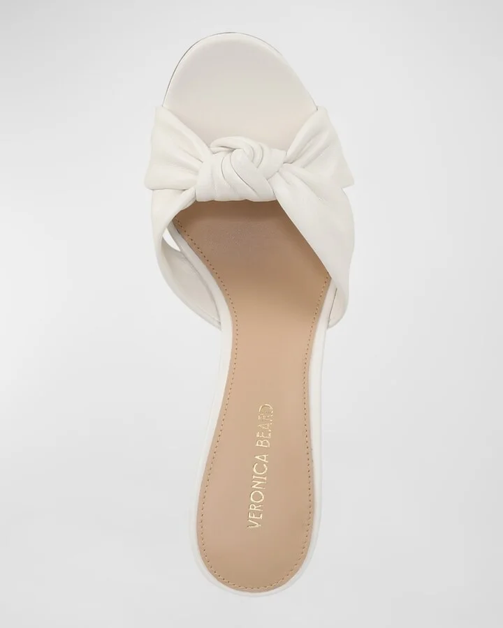 Ganita Knotted Leather Slide Sandals - Image 2