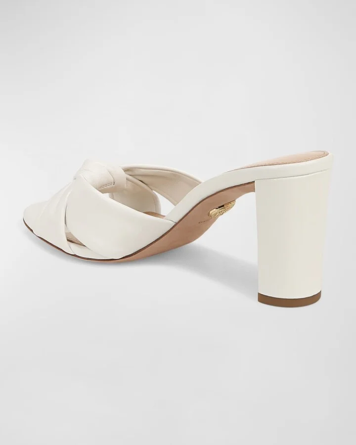 Ganita Knotted Leather Slide Sandals - Image 3