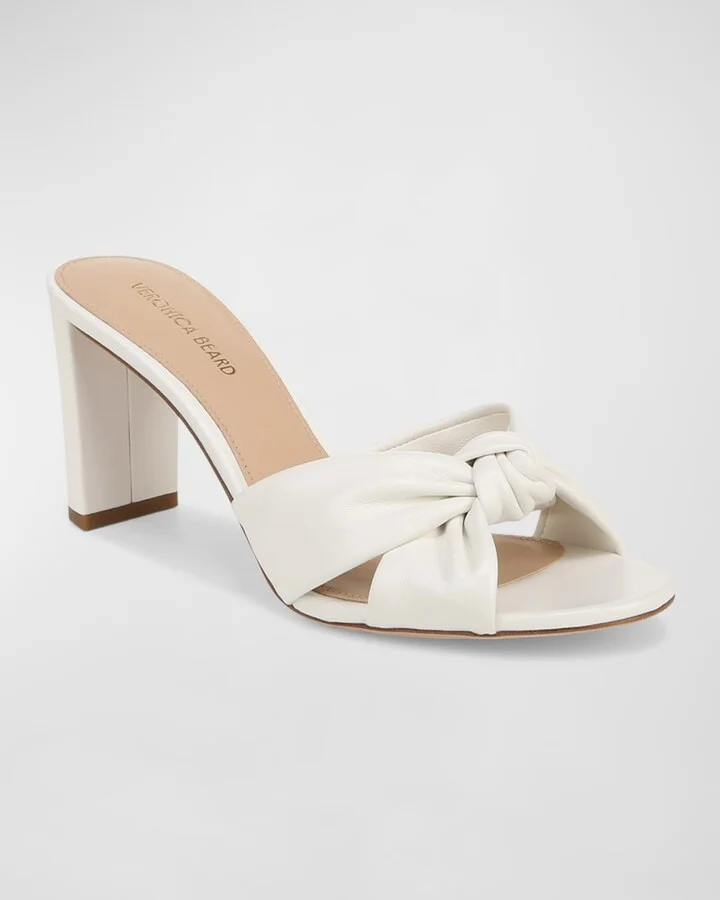 Ganita Knotted Leather Slide Sandals - Image 4