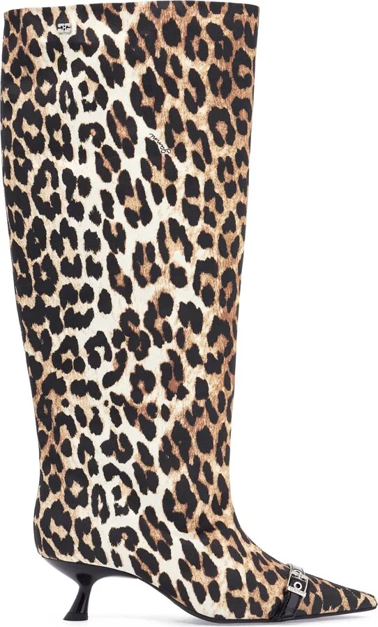 GANNI animal print fabric boots
