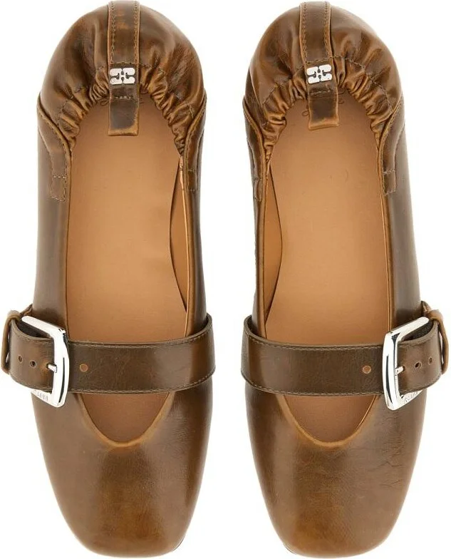Ganni Ballerina With Buckle Strap - Image 5