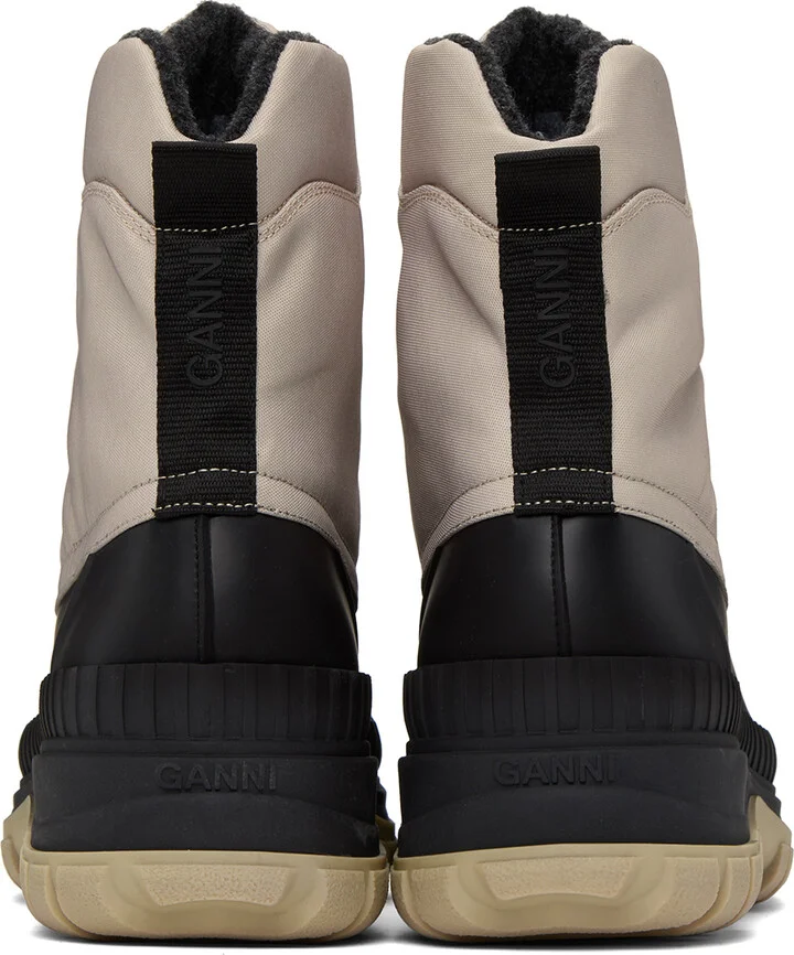 GANNI Beige & Black Outdoor Boots - Image 2