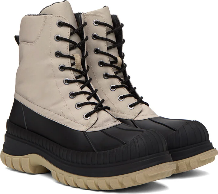 GANNI Beige & Black Outdoor Boots - Image 4
