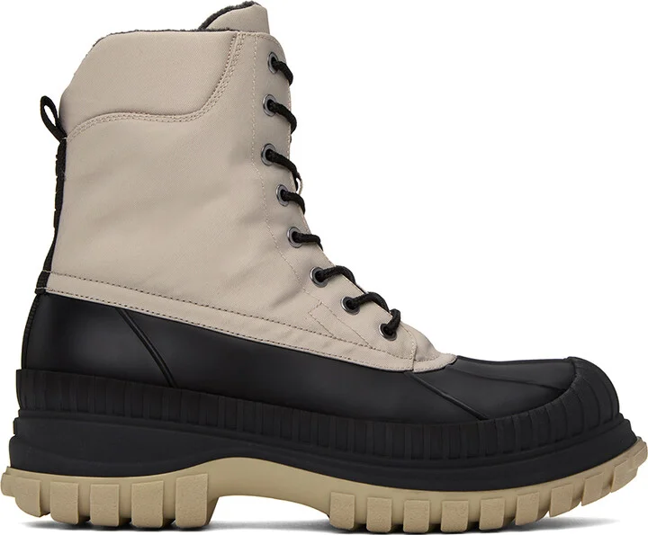 GANNI Beige & Black Outdoor Boots