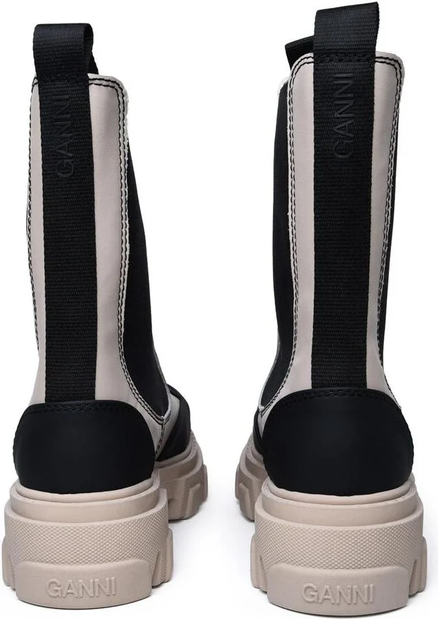 Ganni Beige Leather Ankle Boots - Image 4