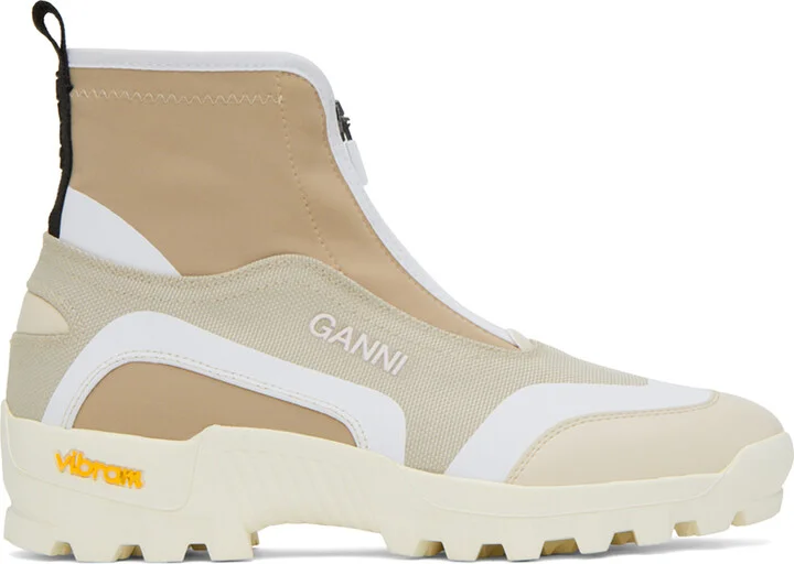 GANNI Beige Performance Sneakers