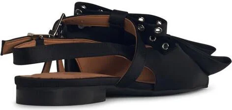 Ganni 'Big Bow' Black Polyester Ballet Flats - Image 3