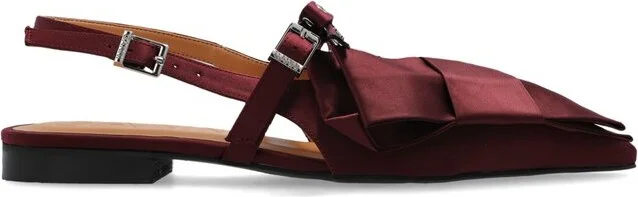 Ganni Big Bow Slingback Flat Shoes