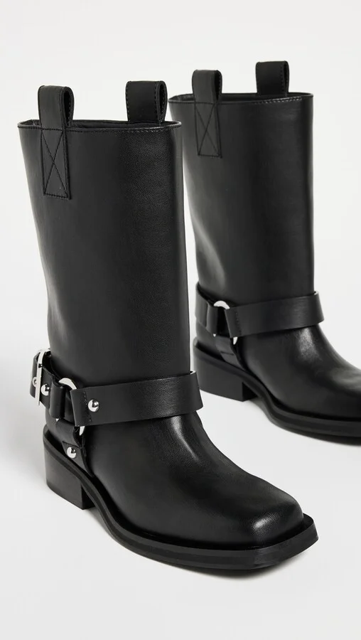 GANNI Biker Tubular Mid Shaft Boots - Image 2