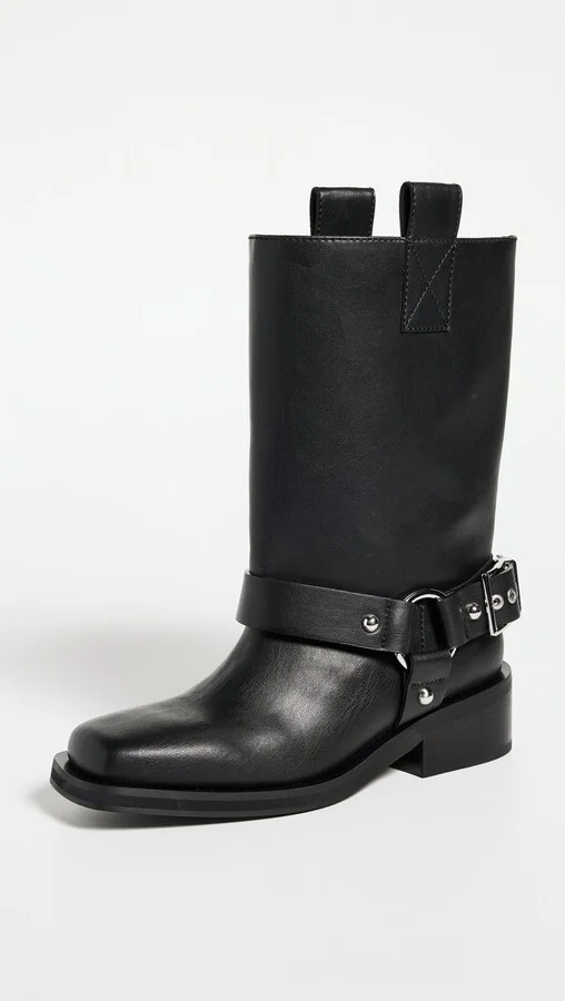 GANNI Biker Tubular Mid Shaft Boots - Image 3