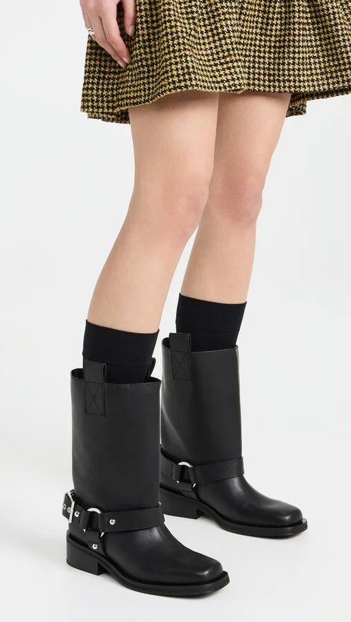 GANNI Biker Tubular Mid Shaft Boots - Image 4