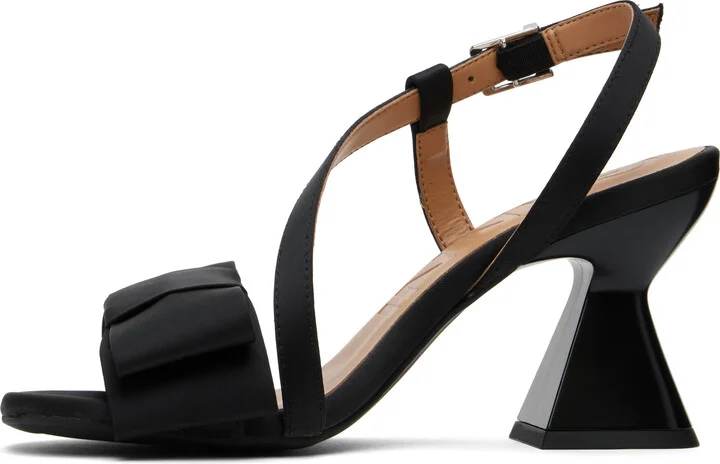 GANNI Black Big Bow High Heeled Sandals - Image 3