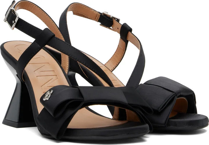 GANNI Black Big Bow High Heeled Sandals - Image 4