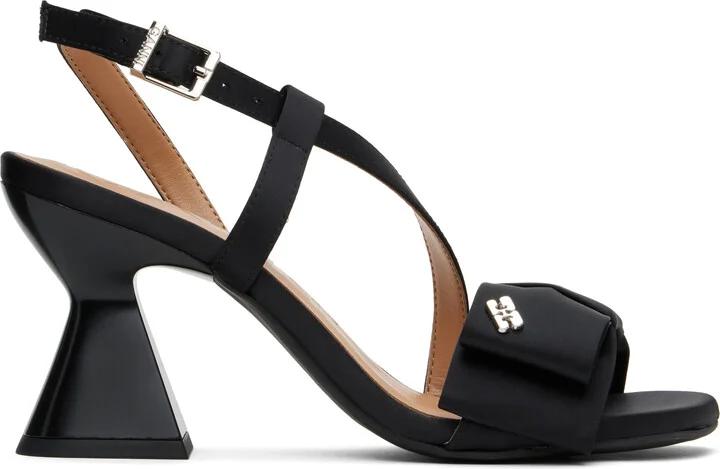 GANNI Black Big Bow High Heeled Sandals