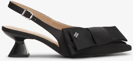 Ganni Black Bow Kitten Heel Pumps - Image 2