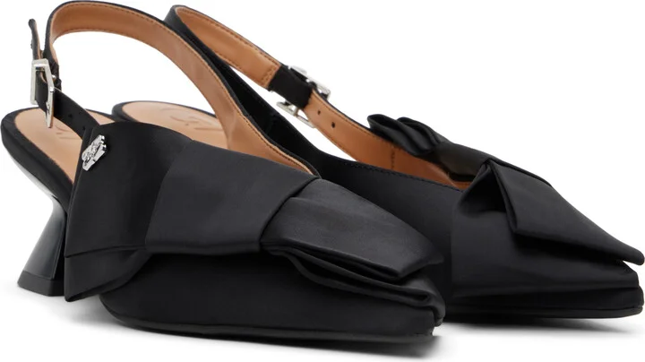 GANNI Black Bow Kitten Heels - Image 4