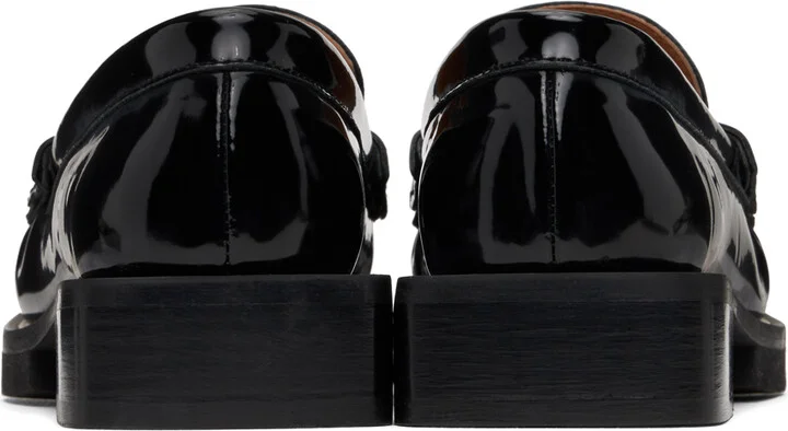 GANNI Black Butterfly Logo Loafers - Image 2