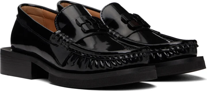 GANNI Black Butterfly Logo Loafers - Image 4