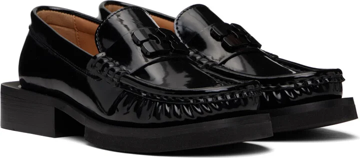 GANNI Black Butterfly Logo Loafers - Image 4