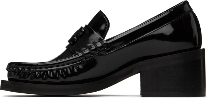 GANNI Black Butterfly Logo Mid Heel Loafers - Image 3