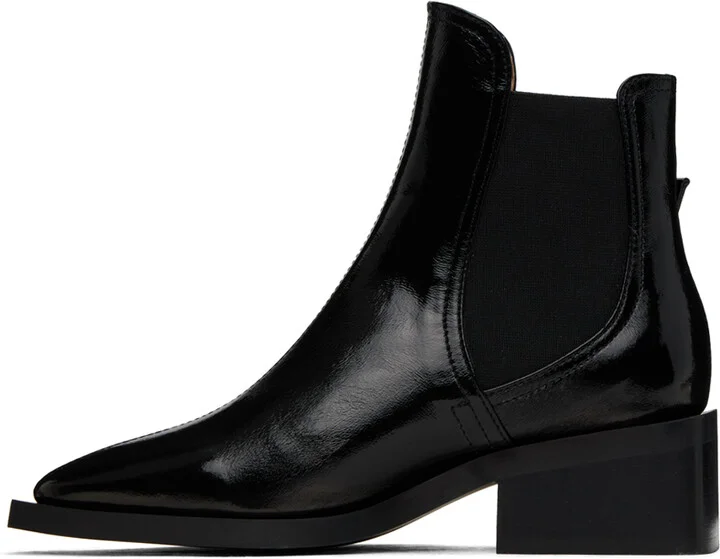 GANNI Black Chunky Buckle Chelsea Boots - Image 3