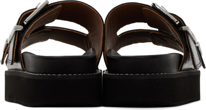 GANNI Black Chunky Buckle Sandals - Image 2