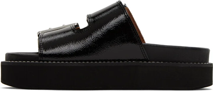 GANNI Black Chunky Buckle Sandals - Image 3