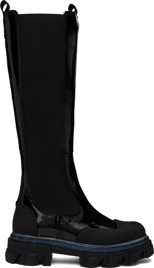 GANNI Black Cleated Boots