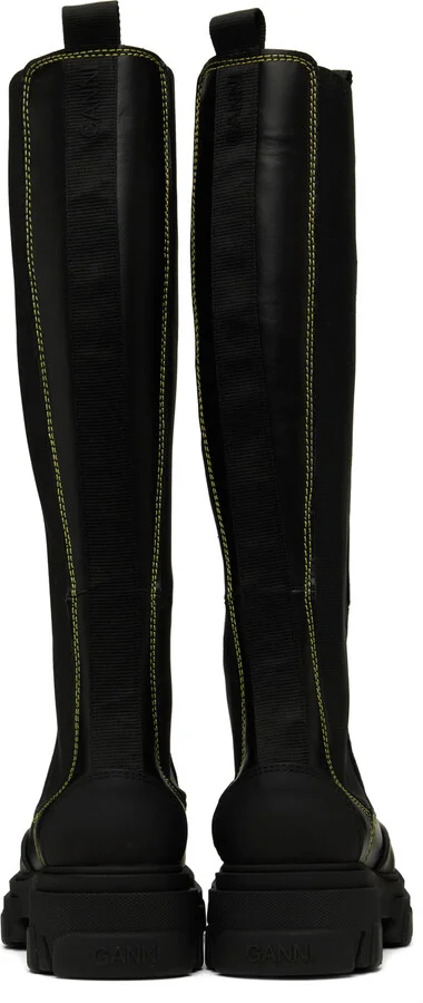 GANNI Black Cleated Chelsea Boots - Image 2