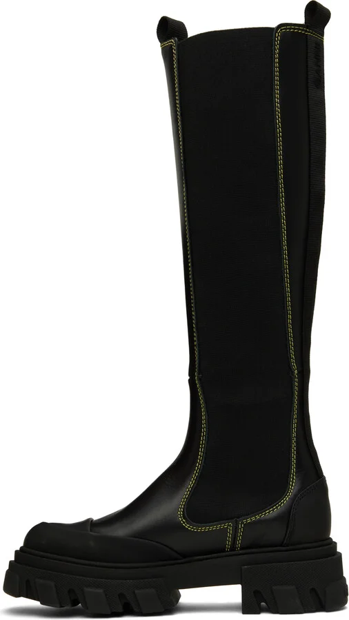 GANNI Black Cleated Chelsea Boots - Image 3