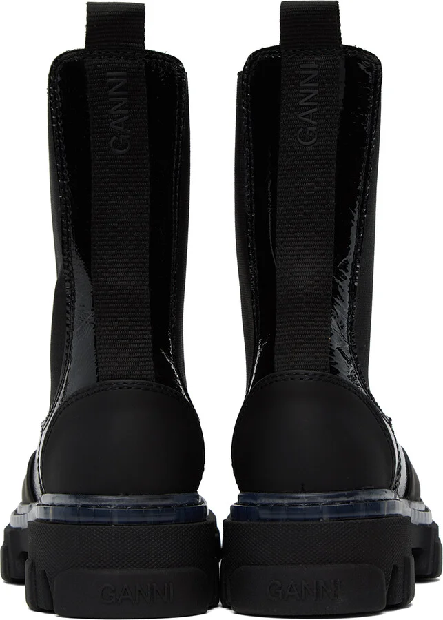 GANNI Black Cleated Chelsea Boots - Image 2