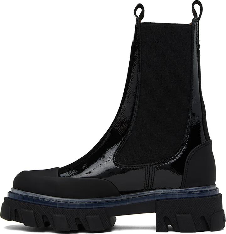 GANNI Black Cleated Chelsea Boots - Image 3