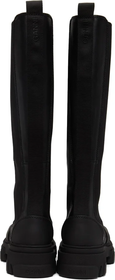 GANNI Black Cleated High Chelsea Boots - Image 2