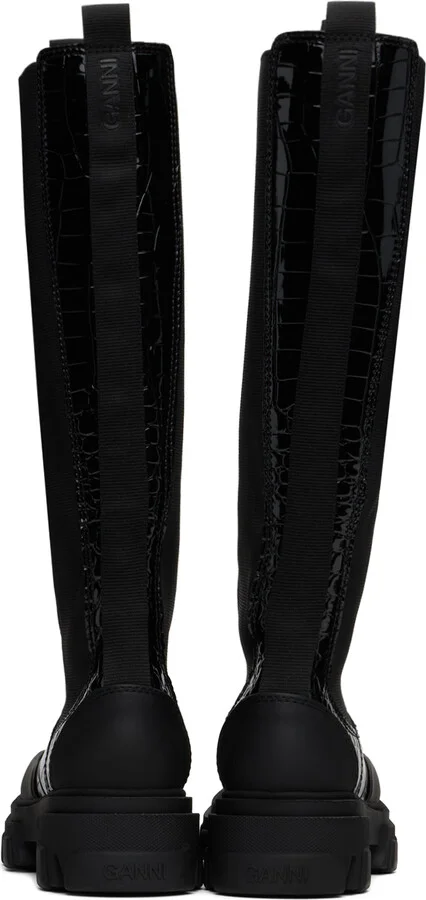 GANNI Black Cleated High Chelsea Tall Boots - Image 2