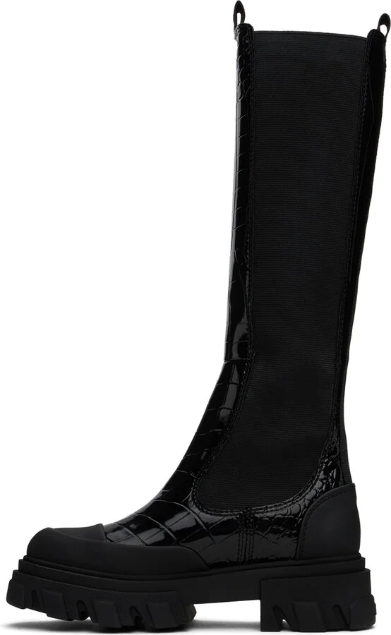 GANNI Black Cleated High Chelsea Tall Boots - Image 3